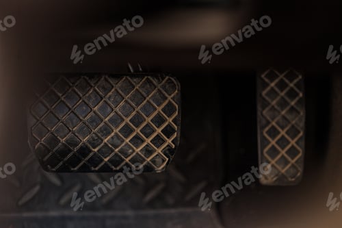 Preview: Brake and accelerator pedal of automatic transmission car