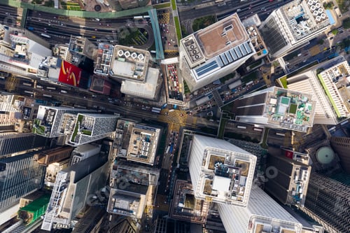 Preview: Central, Hong Kong 01 November 2018:- Top view of Hong Kong business office tower