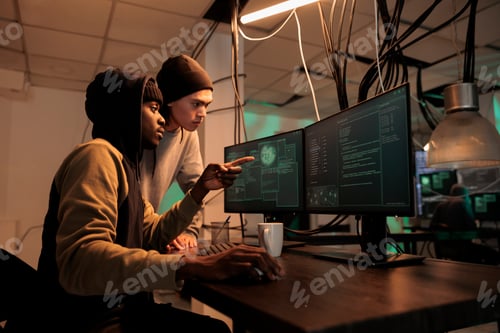 Preview: Diverse hackers planning data breach with virus