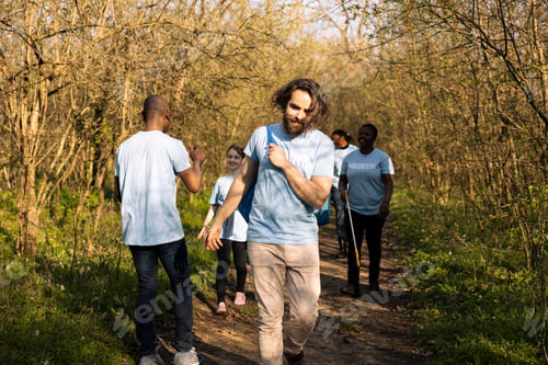 Preview: African american team leader congratulating his colleagues with a high five