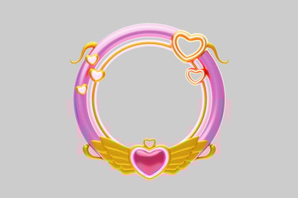 Enchanted pink heart portal frame