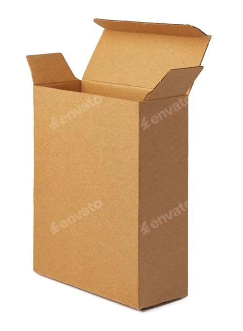 Preview: Open brown cardboard box isolated on white