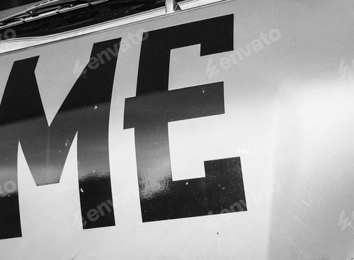 Preview: Bold Black and White Abstract ME Typography