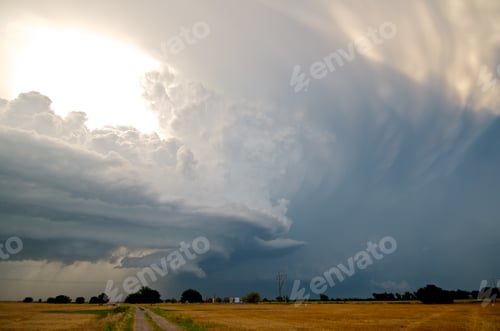 Preview: Amazing structure evolves in a rotating supercell as two storms collide, looking north toward