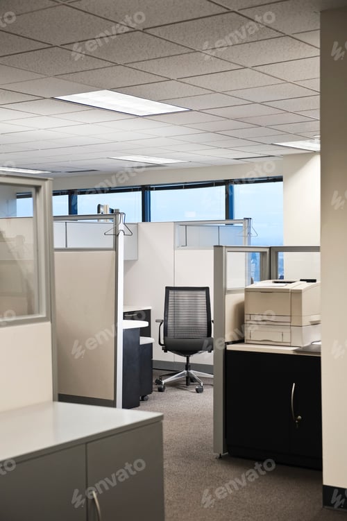 Preview: Interior of cubicle offices .