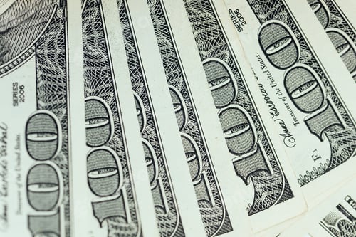 Preview: Close up of hundred dollar bill with Narrow Depth of Field. 100 dollar bill. financial concept