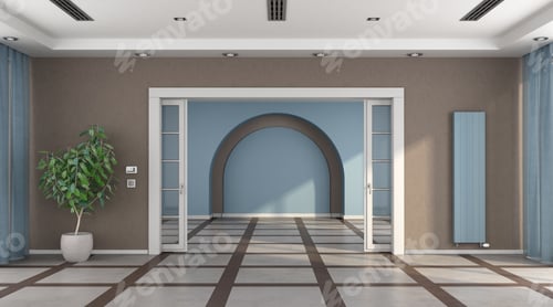 Preview: New apartment with sliding door, without furniture