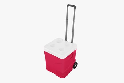 Rolling Icebox Cooler with Retractable Handle
