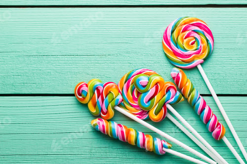 Preview: Various colorful lollipops.