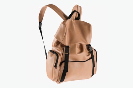 Preview: Leather Flap Backpack with Buckles and Adjustable Straps