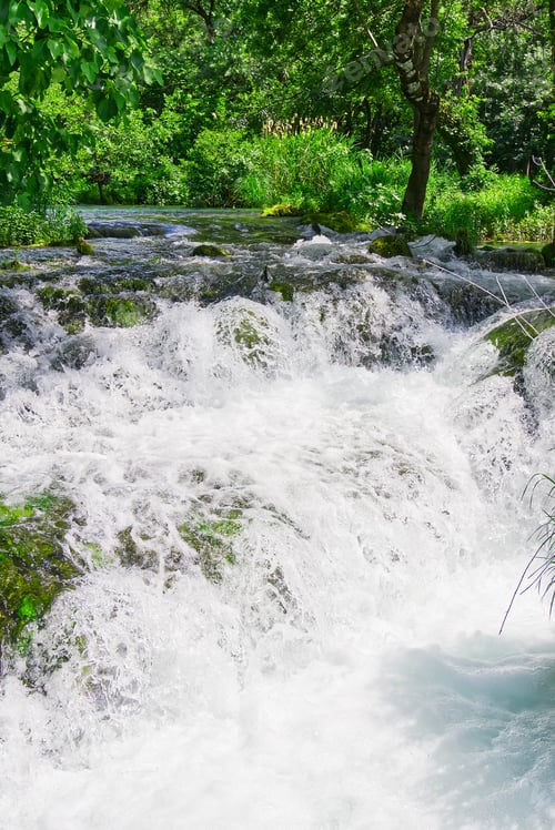 Preview: Beautiful Waterfall background. Beautiful Waterfall In Krka National Park - Croatia, Europe