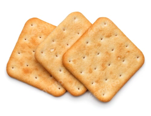 Preview: Dry cracker cookies isolated on white background cutout
