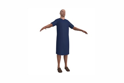 Preview: Man in sleeveless dress, arms outstretched