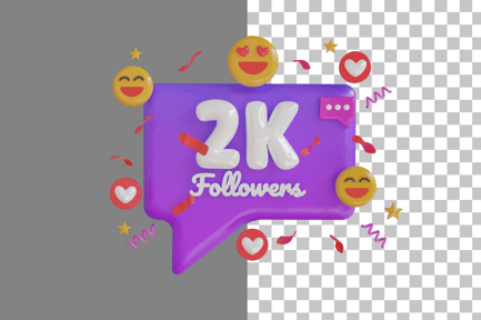 Preview: 2K Followers 3D Icon