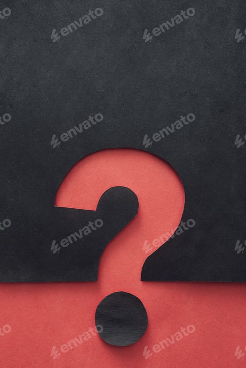 Preview: Bicolor background with red and black question mark