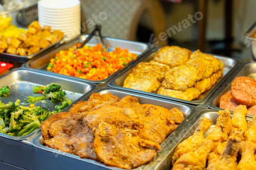 Preview: Variety of the food dishes at local food store