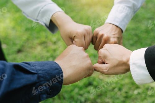 Preview: Group of volunteer people joining for cooperation about global community teamwork