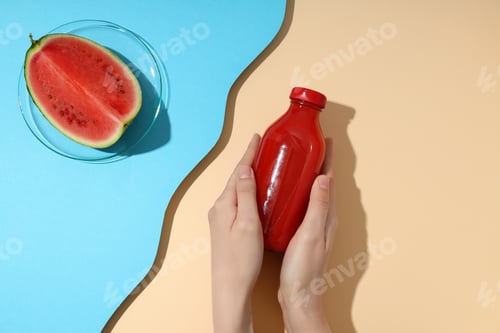 Preview: Watermelon smoothie, concept of fresh and tasty summer drink