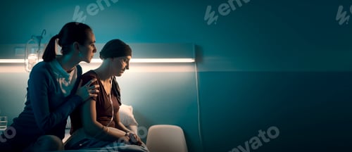 Preview: Woman assisting her friend with cancer at the hospital