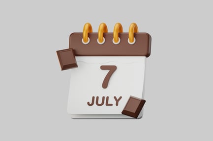 Chocolate calendar page july seventh