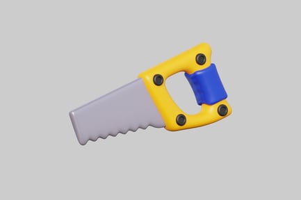 Preview: Cartoon hand saw tool yellow