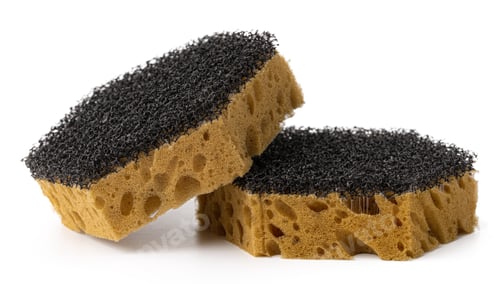 Preview: Sponge for dish cleaning isolated on white background
