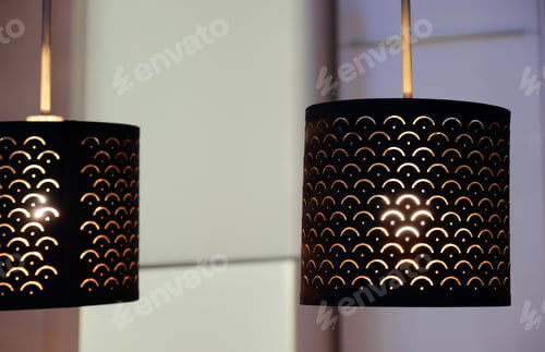 Preview: Dark Metal Lampshade. Cells On Tape. Colorful, Decorative, Electric, Furniture, Lighting, Lamp