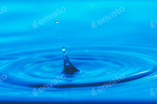 Preview: abstract background of Blue water drop falling down