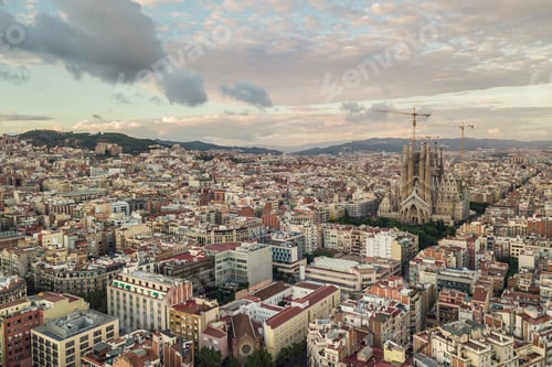 Preview: Aerial view of Sagrada Familia