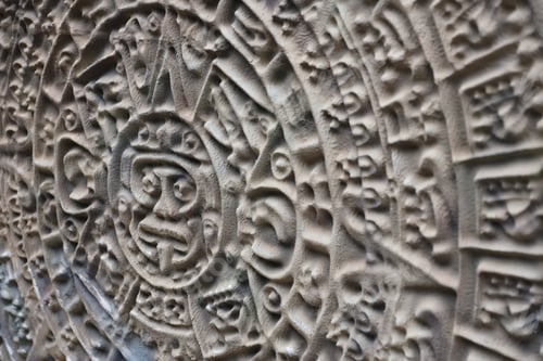 Preview: Ancient Mayan Calendar or Aztec calendar with rough relief surface