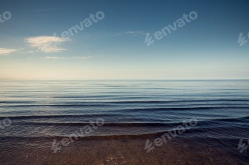 Preview: Beautiful light sunset over Baltic sea. Natural background. Latvia.