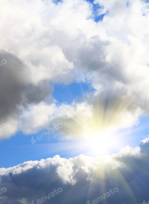 Preview: sky background with sun beams