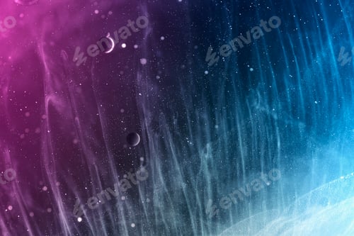 Preview: surreal abstract space background, colorful galaxy and lights