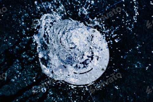 Preview: Fresh water jet from a vertical fountain to cool in summer