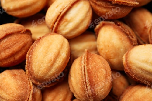 Preview: Cookies in the form of nuts close-up