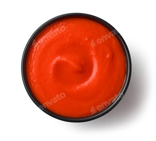 Preview: bowl of red tomato sauce ketchup