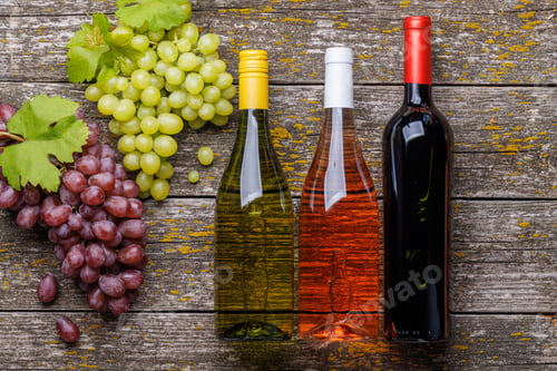 Preview: Wine bottles and grape