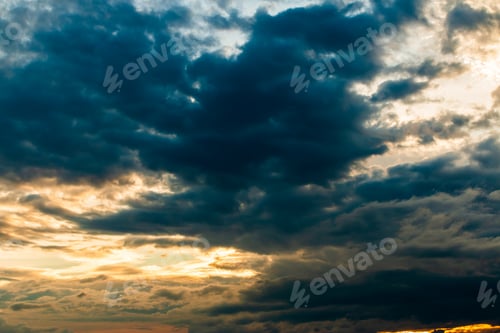 Preview: colorful dramatic sky with cloud at sunset
