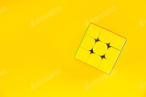 Preview: Rubik's Cube Speedcubing educational game concept speed cubing fine motor game copy space background