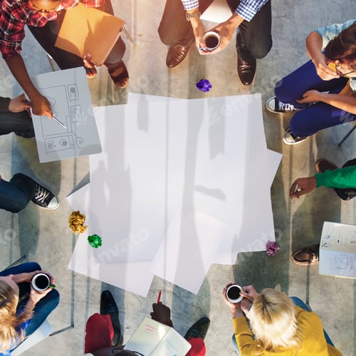 Preview: Group of diverse people is brainstorming