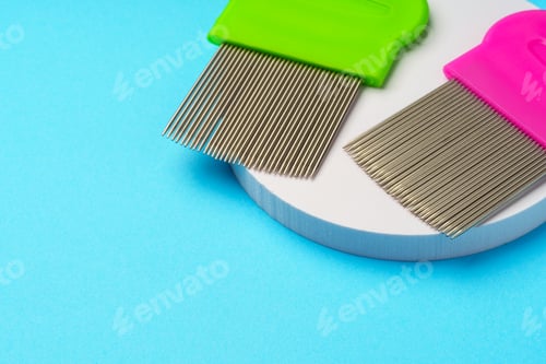 Preview: Comb for lice removing on blue background