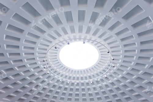 Architectural Dome with Intricate Geometric Pattern and Lighting