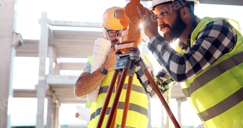 Preview: Architect consult engineer on modern construction site