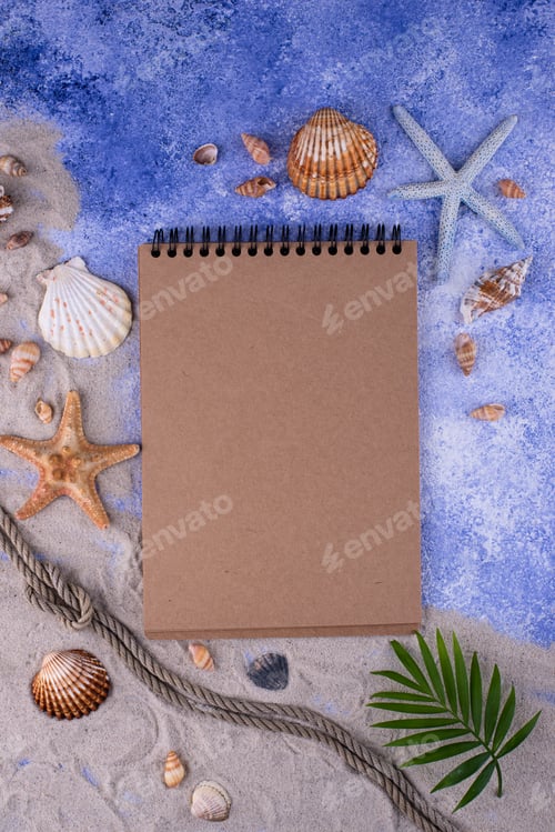 Preview: Summer nautical marine background with shell