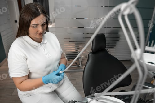 Preview: A dental professional prepares to perform teeth whitening and straightening procedures in a clinic
