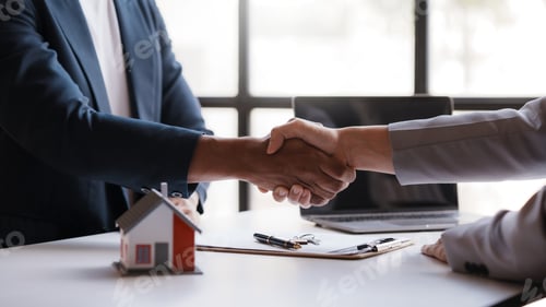 Preview: Real estate agent shakes hands with a client