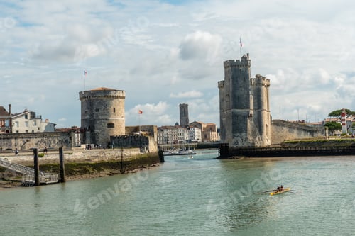 Preview: The beautiful fort and Saint Nicolas Tower of La Rochelle in summer