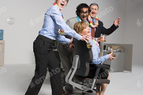 Preview: Business people enjoying office party