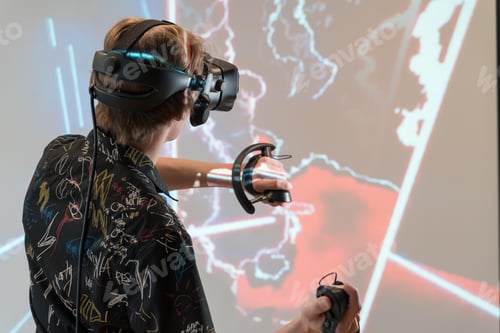 Preview: Man in 3D virtual reality glasses