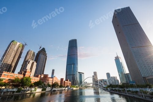 Preview: cityscape of tianjin at dusk